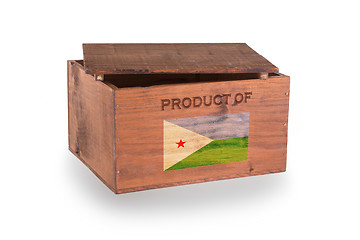 Image showing Wooden crate isolated on a white background