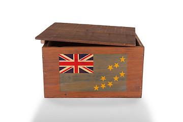 Image showing Wooden crate isolated on a white background