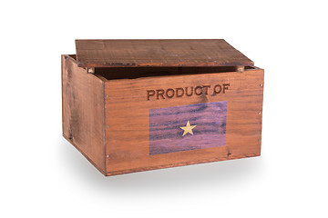 Image showing Wooden crate isolated on a white background