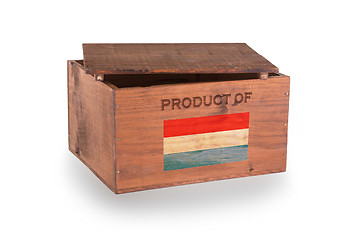 Image showing Wooden crate isolated on a white background