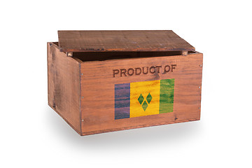 Image showing Wooden crate isolated on a white background