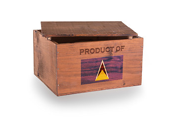 Image showing Wooden crate isolated on a white background