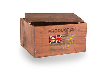 Image showing Wooden crate isolated on a white background