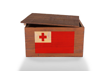 Image showing Wooden crate isolated on a white background