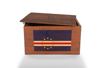 Image showing Wooden crate isolated on a white background