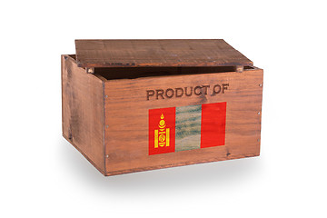 Image showing Wooden crate isolated on a white background