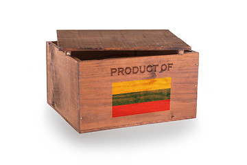 Image showing Wooden crate isolated on a white background