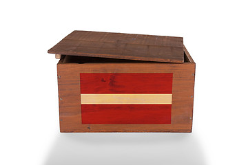 Image showing Wooden crate isolated on a white background