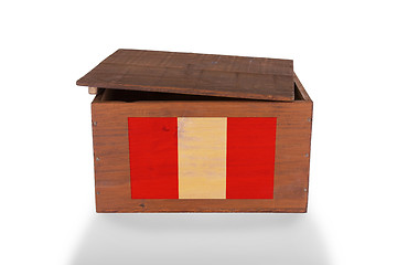 Image showing Wooden crate isolated on a white background