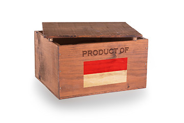 Image showing Wooden crate isolated on a white background