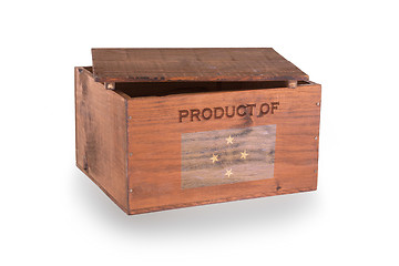 Image showing Wooden crate isolated on a white background