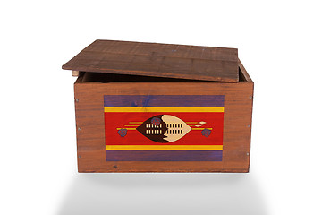 Image showing Wooden crate isolated on a white background