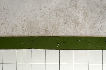 Image showing Old tiled wall of an industrial building