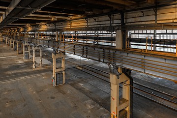 Image showing Large industrial hall of a repair station