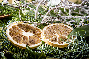 Image showing Detail shot of advent wreath