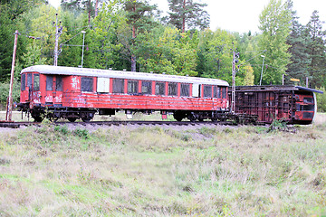 Image showing emergency service practice train wreck