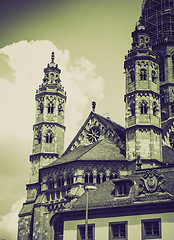 Image showing Vintage sepia St Stephan church Mainz