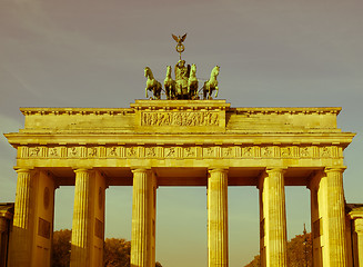 Image showing Retro looking Brandenburger Tor, Berlin