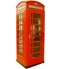 Image showing Retro looking London telephone box