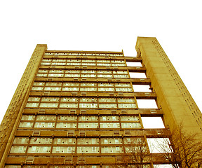 Image showing Retro looking Baffron Tower London