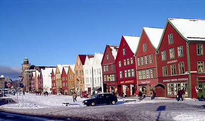 Image showing Bryggen - wintertime 2