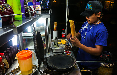 Image showing Making a Marquesita