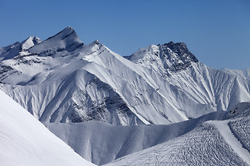 Image showing Ski resort at nice sun day