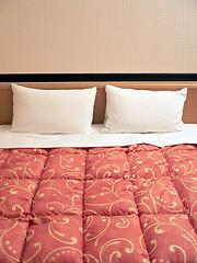 Image showing bed with two pillows