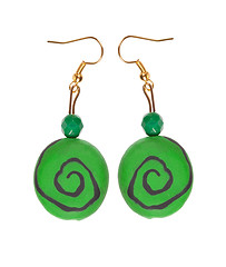 Image showing Handmade earrings made of wool and plastic