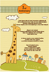 Image showing customizable cute background with little giraffe
