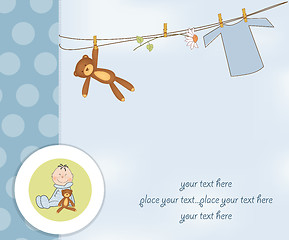 Image showing new baby boy shower card