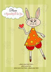 Image showing cute little doe who gives her heart. romantic and funny love gre