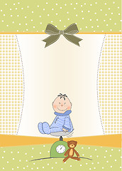 Image showing baby boy shower announcement