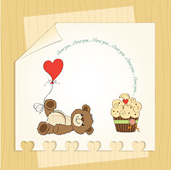 Image showing cute love card with teddy bear