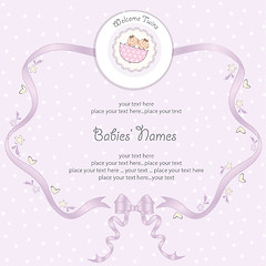 Image showing Babies twins Shower card