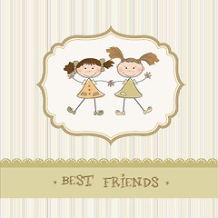 Image showing two little girls best friends