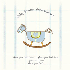 Image showing baby shower card with wood horse