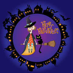 Image showing Halloween witch background