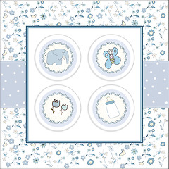 Image showing baby boy announcement card