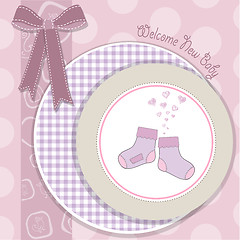 Image showing baby girl shower announcement card