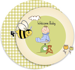 Image showing baby boy shower announcement