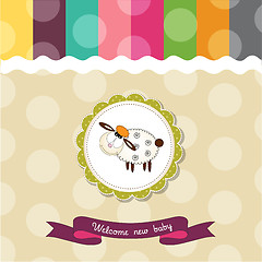 Image showing cute baby shower card with sheep