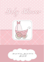 Image showing baby girl announcement card