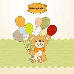 Image showing baby shower card with cute teddy bear