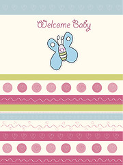 Image showing cute baby shower card with butterfly