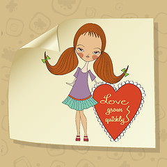 Image showing pretty young girl in love