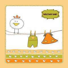 Image showing new baby announcement card with chicken