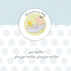 Image showing baby boy shower card