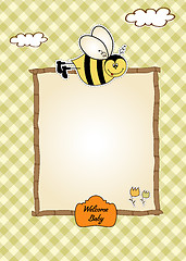 Image showing baby shower card with funny little bee