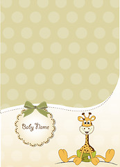 Image showing baby shower card with baby giraffe